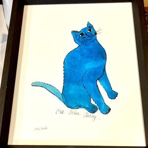 Andy Warhol framed print, One Blue Pussy